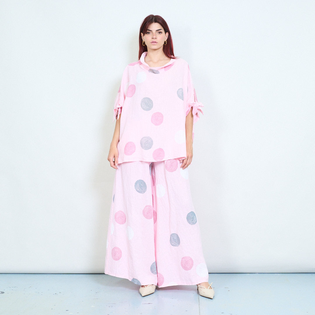 PRE-ORDERS OPEN - L1 100% Italian Linen Polka Dot Oversized Pants and Top Set