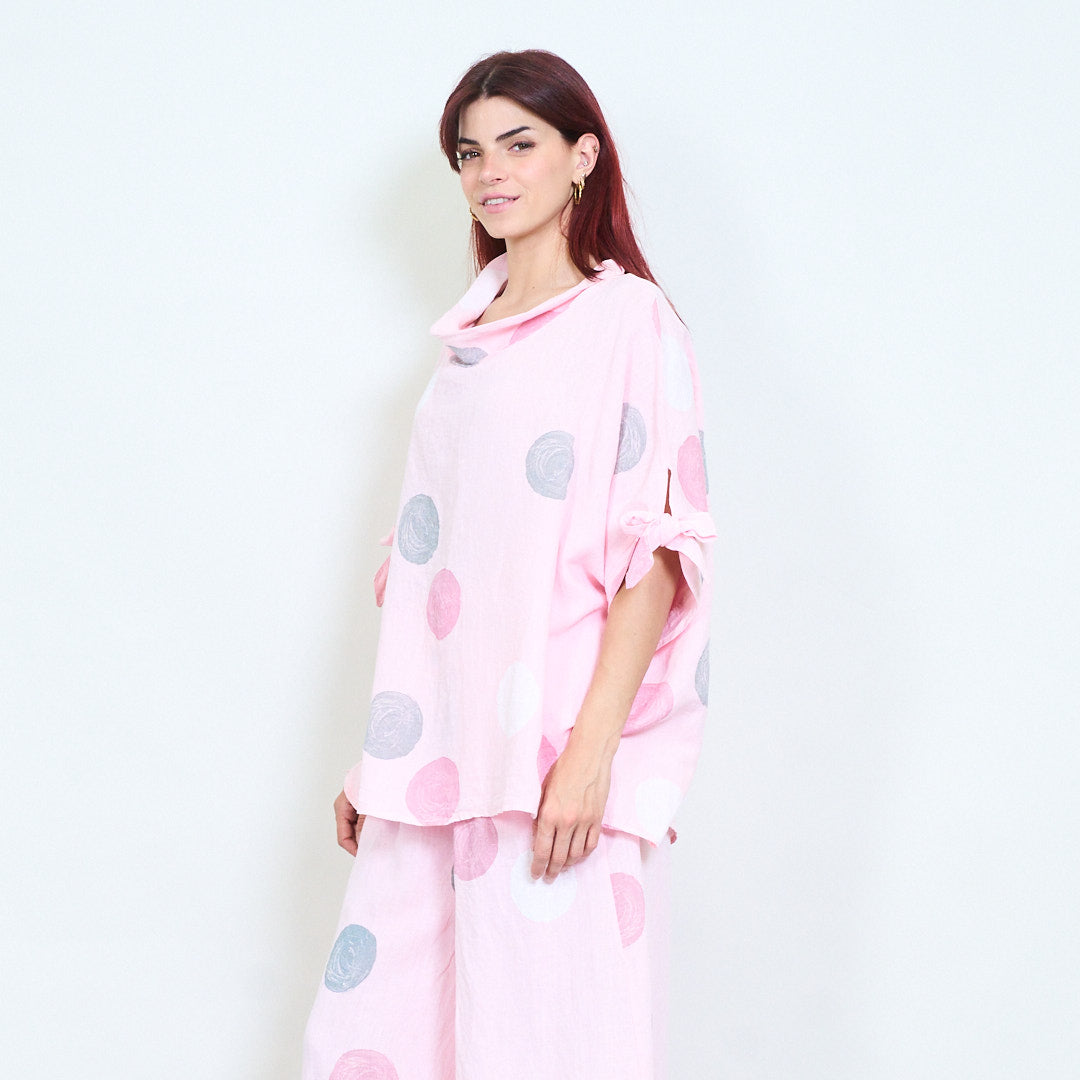 PRE-ORDERS OPEN - L1 100% Italian Linen Polka Dot Oversized Pants and Top Set