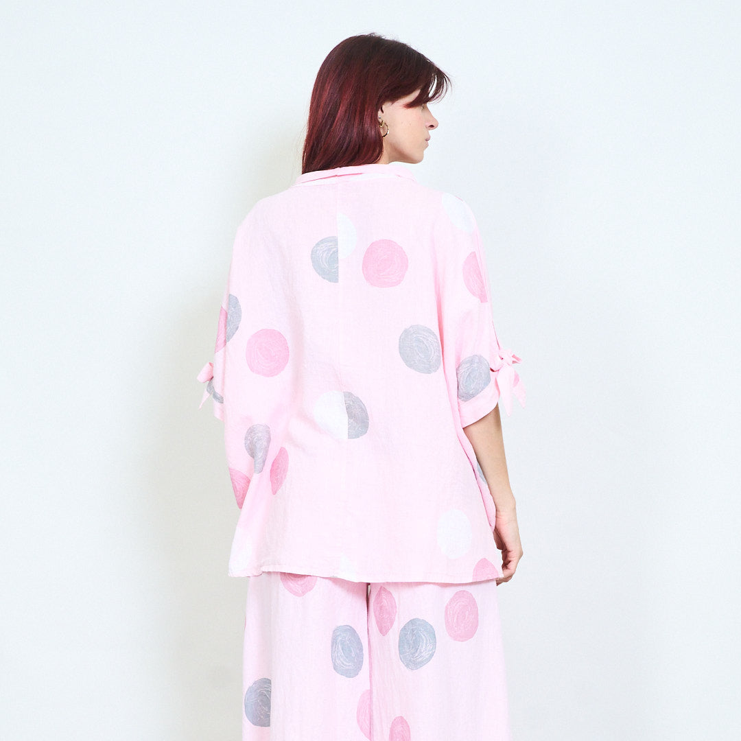 PRE-ORDERS OPEN - L1 100% Italian Linen Polka Dot Oversized Pants and Top Set