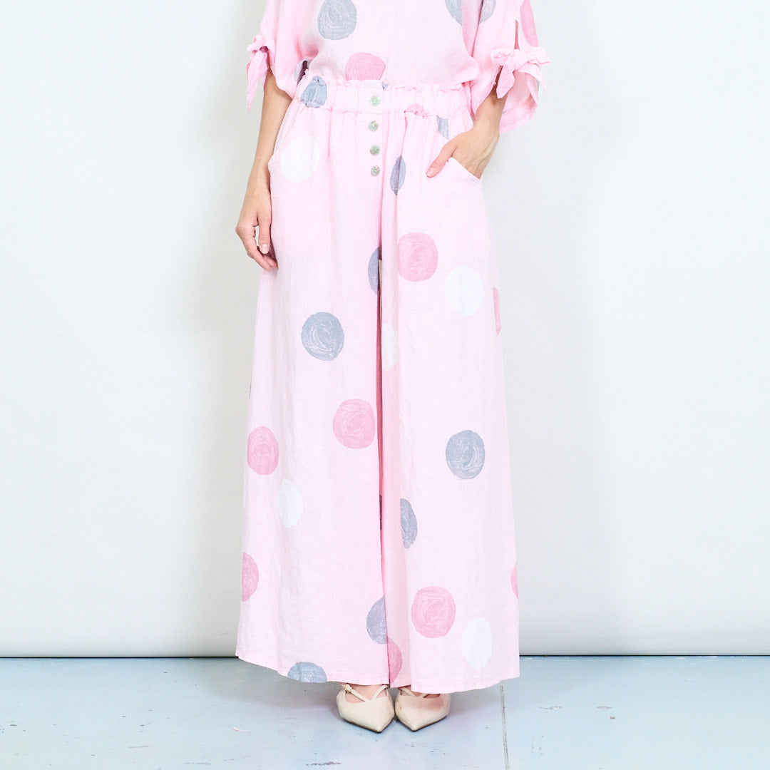 PRE-ORDERS OPEN - L1 100% Italian Linen Polka Dot Oversized Pants and Top Set