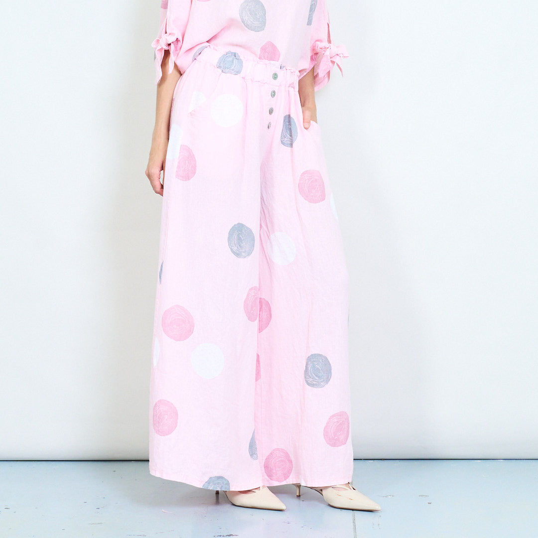 PRE-ORDERS OPEN - L1 100% Italian Linen Polka Dot Oversized Pants and Top Set