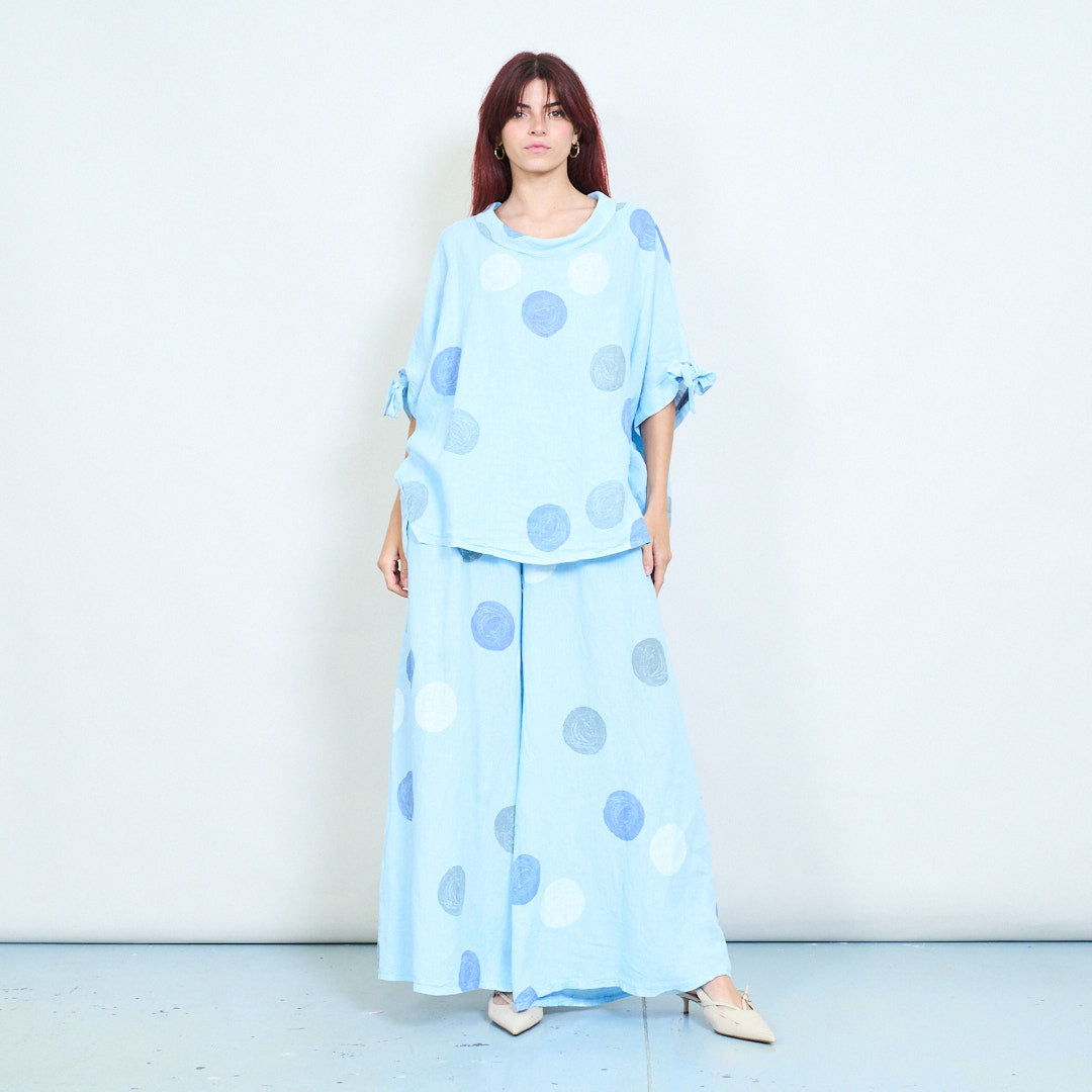 PRE-ORDERS OPEN - L1 100% Italian Linen Polka Dot Oversized Pants and Top Set