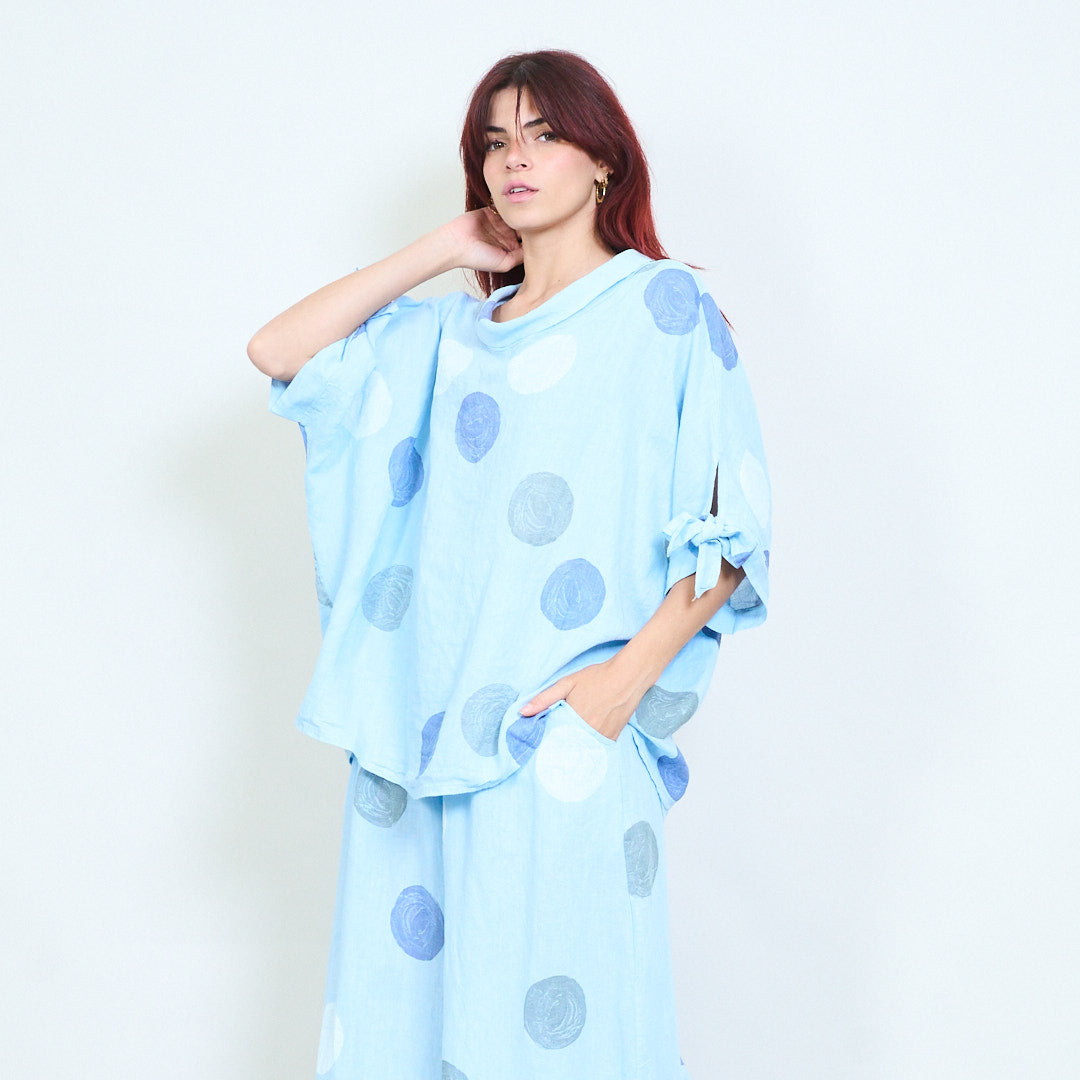 PRE-ORDERS OPEN - L1 100% Italian Linen Polka Dot Oversized Pants and Top Set