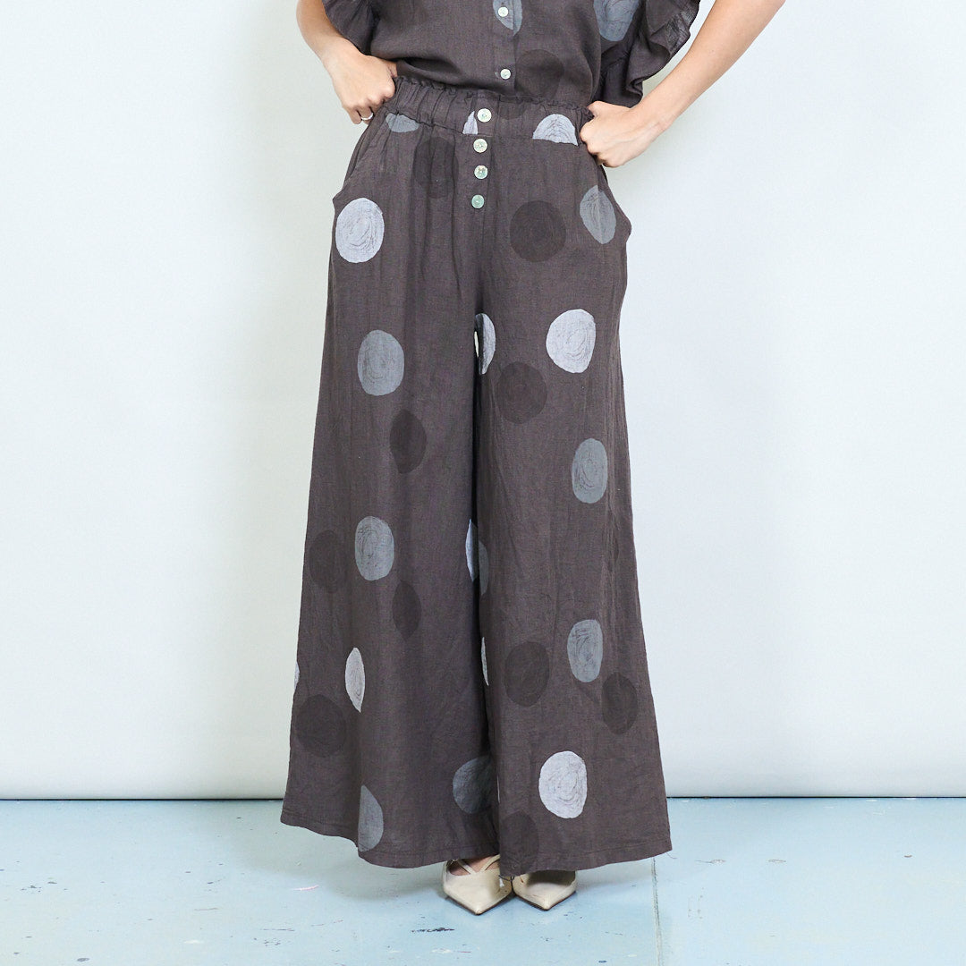 PRE-ORDERS OPEN - L1 100% Italian Linen Polka Dot Oversized Pants and Top Set