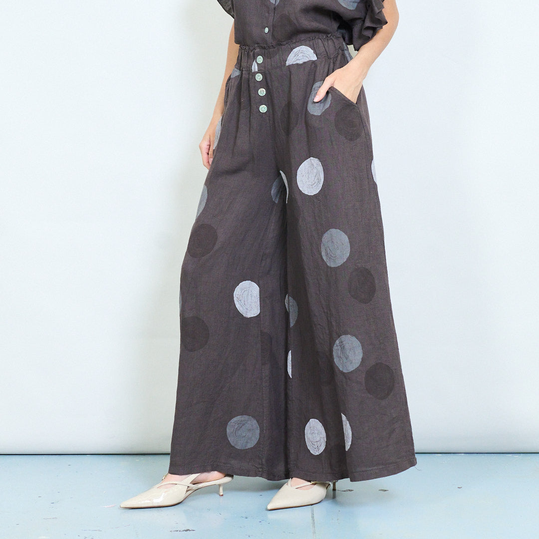 PRE-ORDERS OPEN - L1 100% Italian Linen Polka Dot Oversized Pants and Top Set
