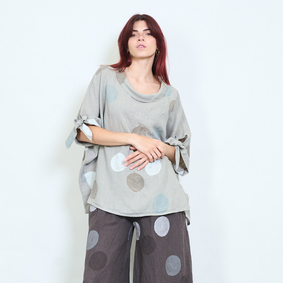 PRE-ORDERS OPEN - L1 100% Italian Linen Polka Dot Oversized Pants and Top Set