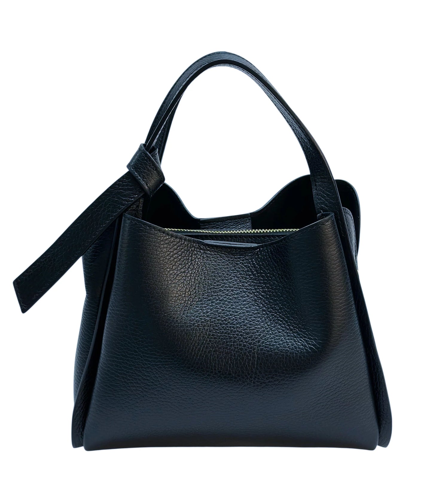 Italian Pebbled Leather Double Handle Handbag