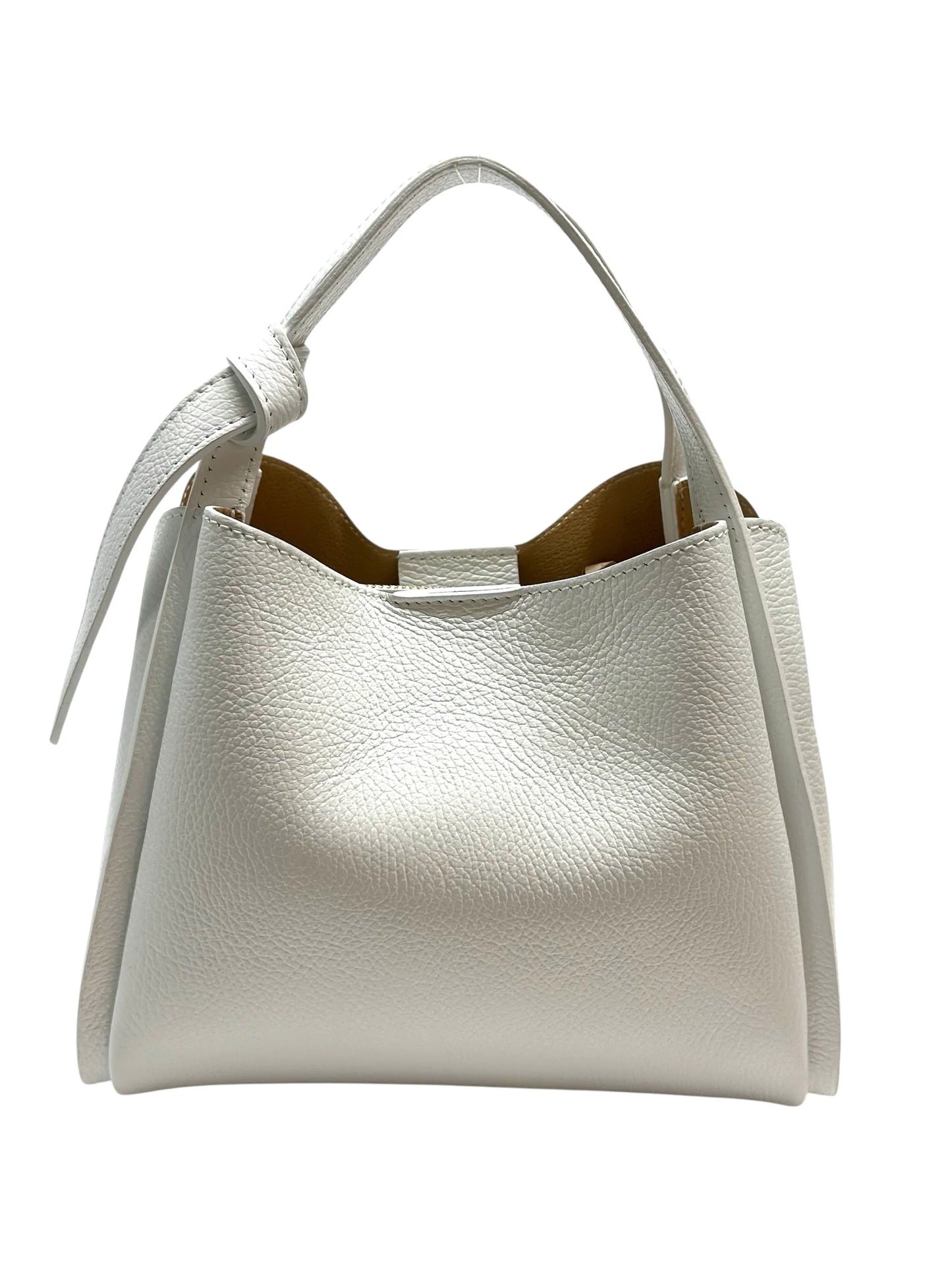 Italian Pebbled Leather Double Handle Handbag