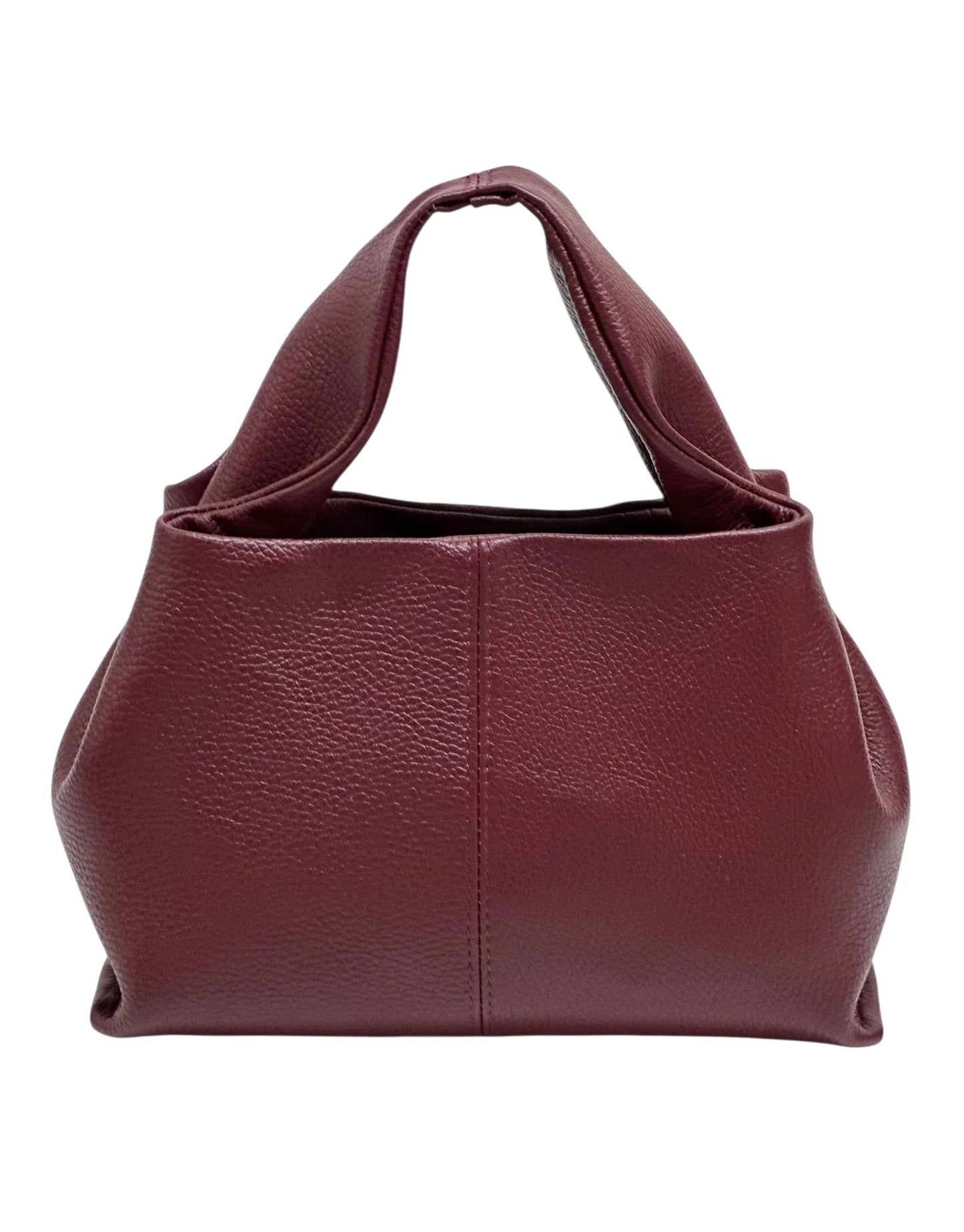 Italian Pebbled Leather Trapezoid Handbag