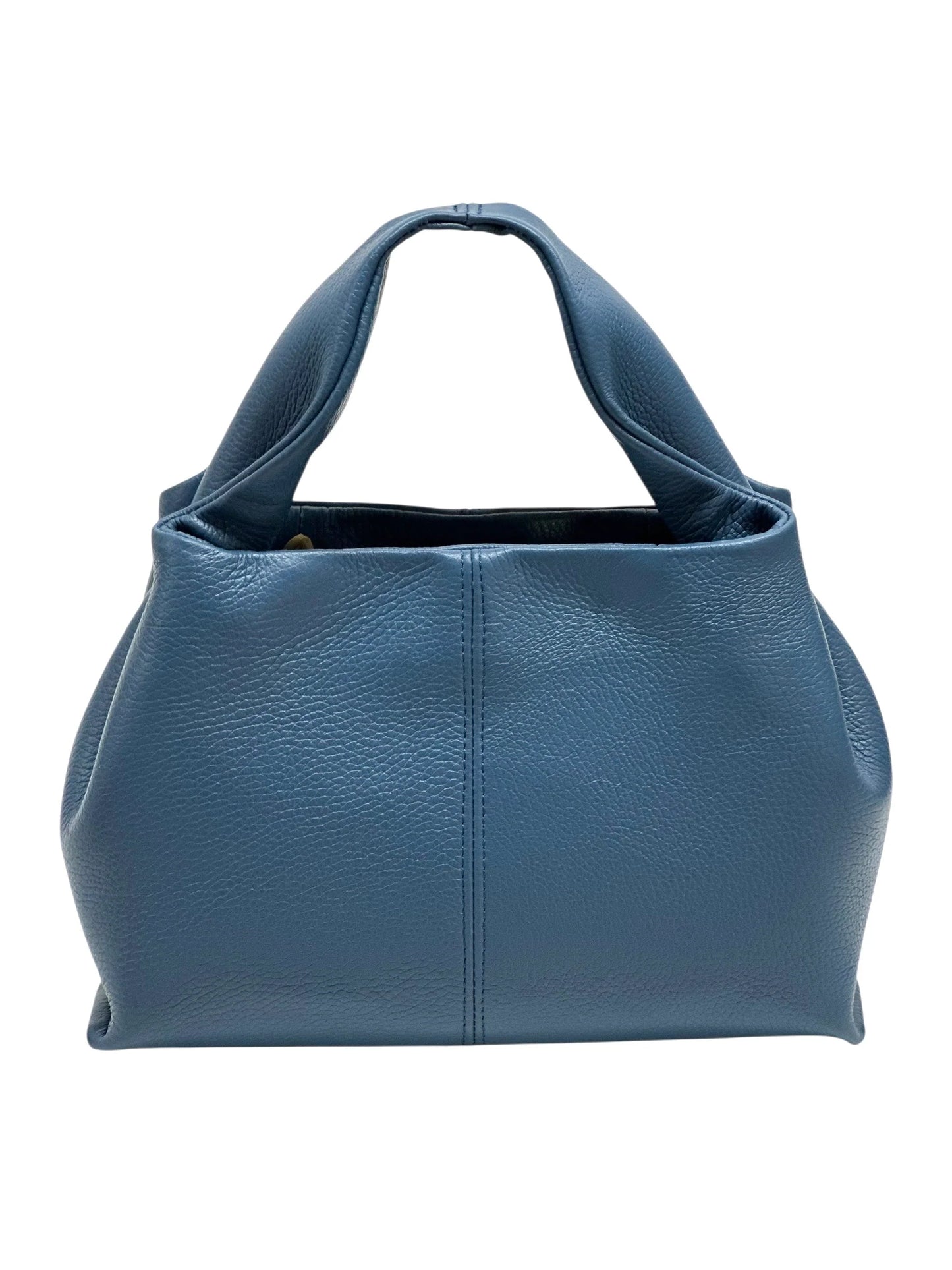 Italian Pebbled Leather Trapezoid Handbag