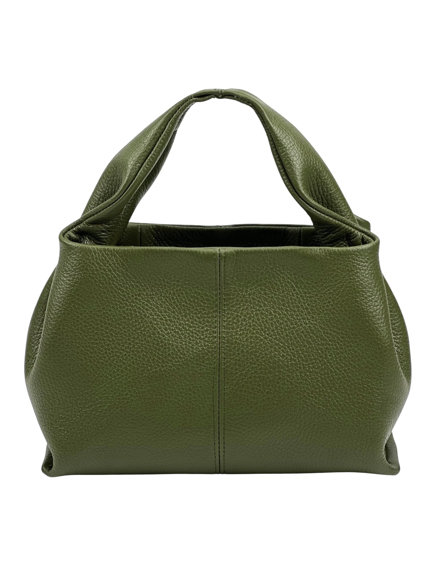 Italian Pebbled Leather Trapezoid Handbag