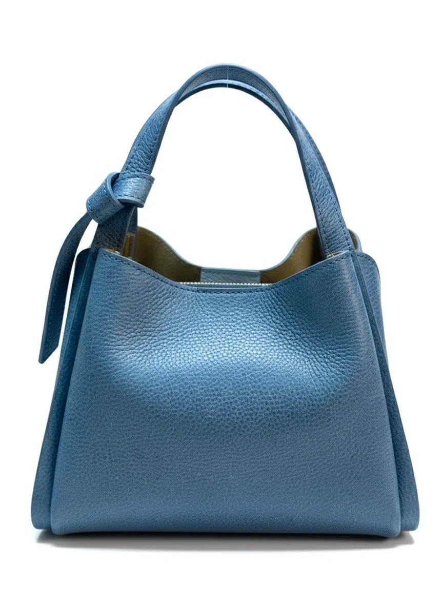 Italian Pebbled Leather Double Handle Handbag