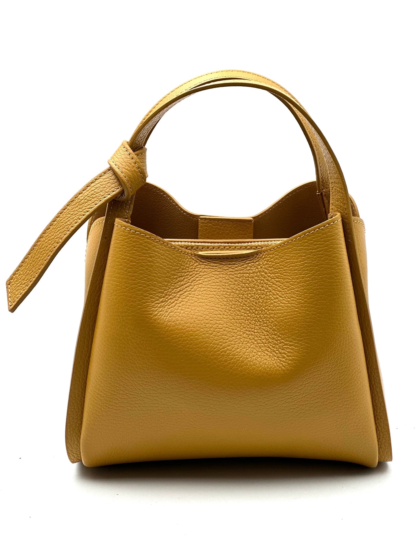 Italian Pebbled Leather Double Handle Handbag