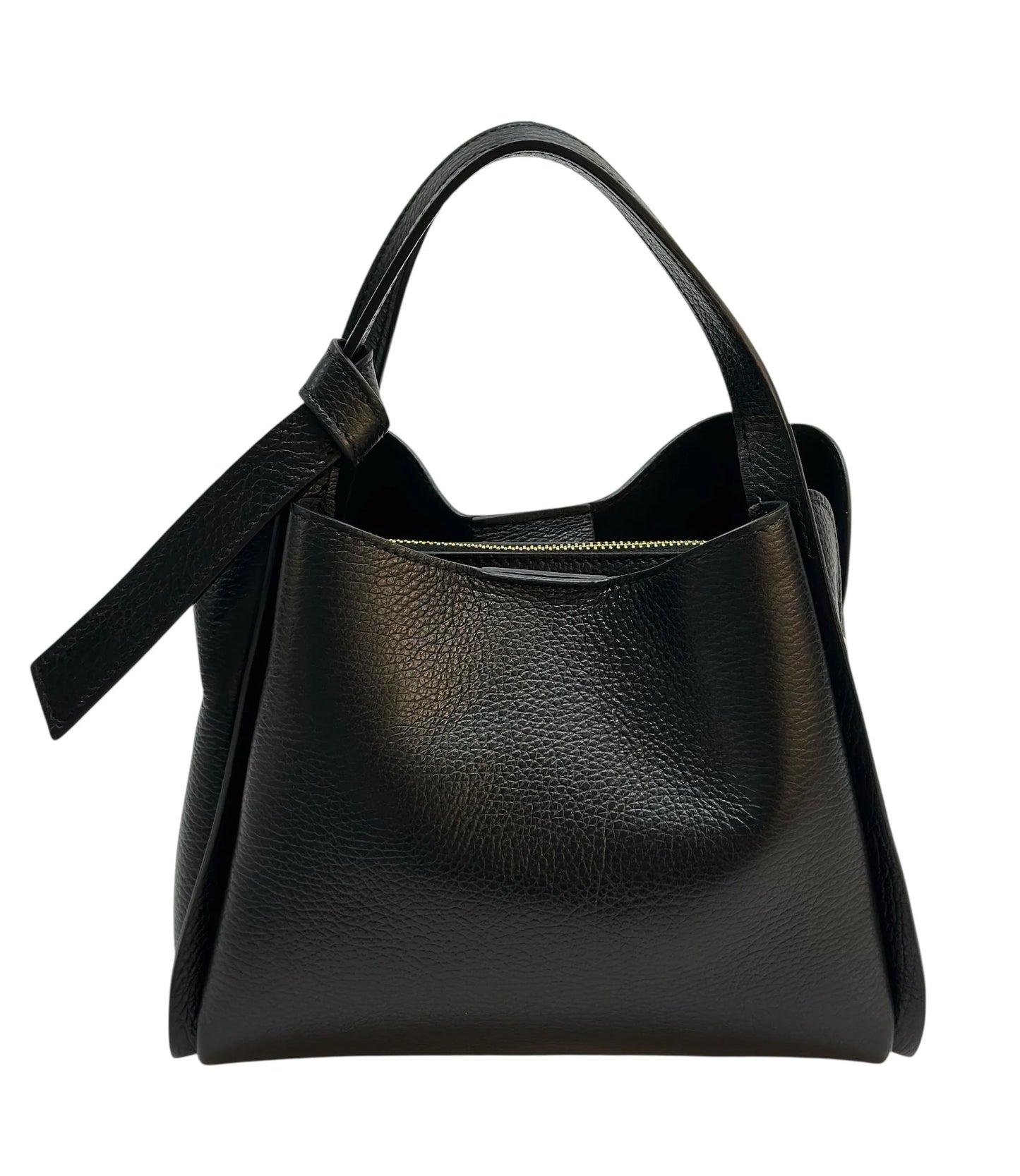 Italian Pebbled Leather Double Handle Handbag