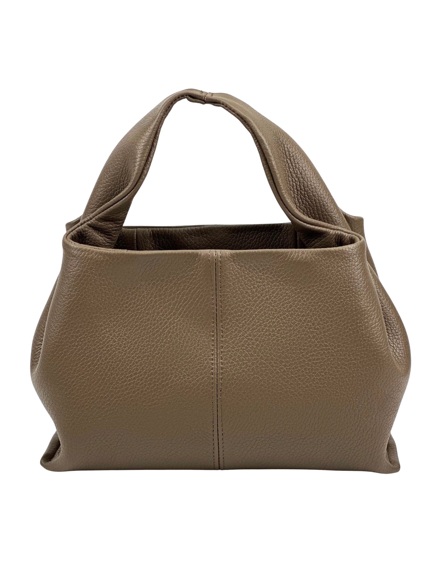 Italian Pebbled Leather Trapezoid Handbag
