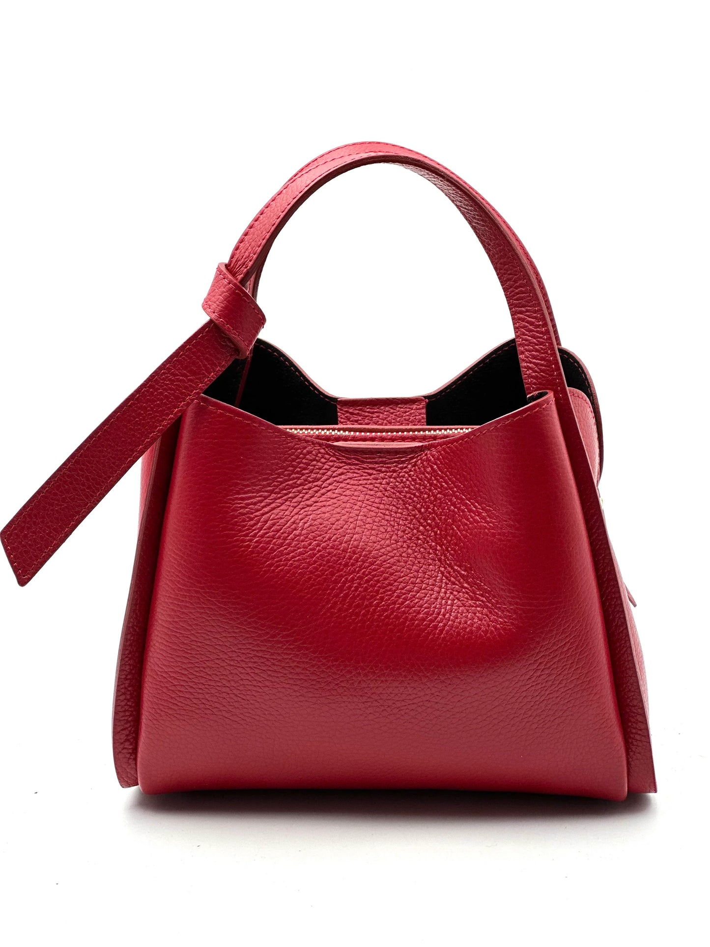 Italian Pebbled Leather Double Handle Handbag