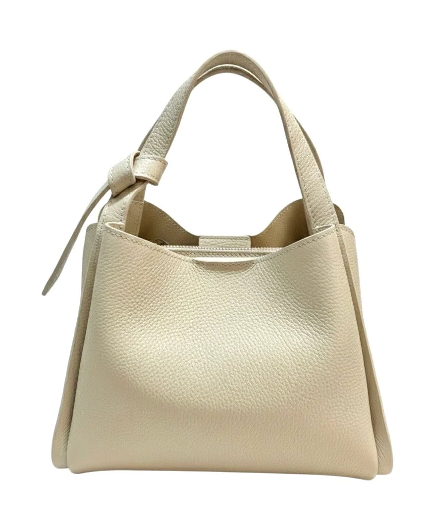 Italian Pebbled Leather Double Handle Handbag