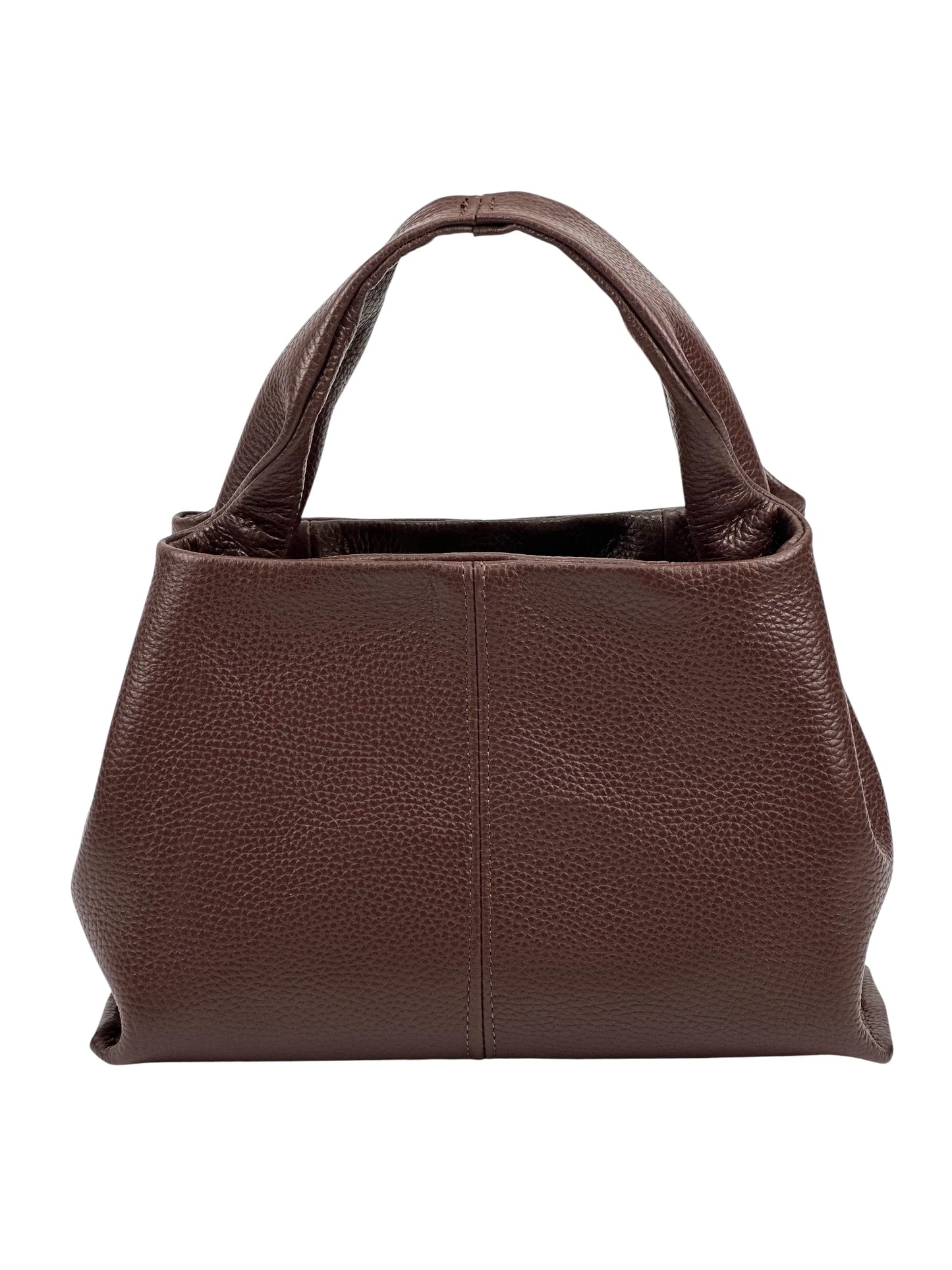 Italian Pebbled Leather Trapezoid Handbag