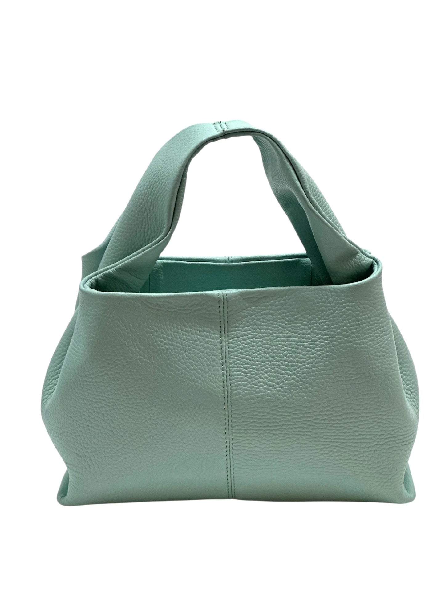 Italian Pebbled Leather Trapezoid Handbag
