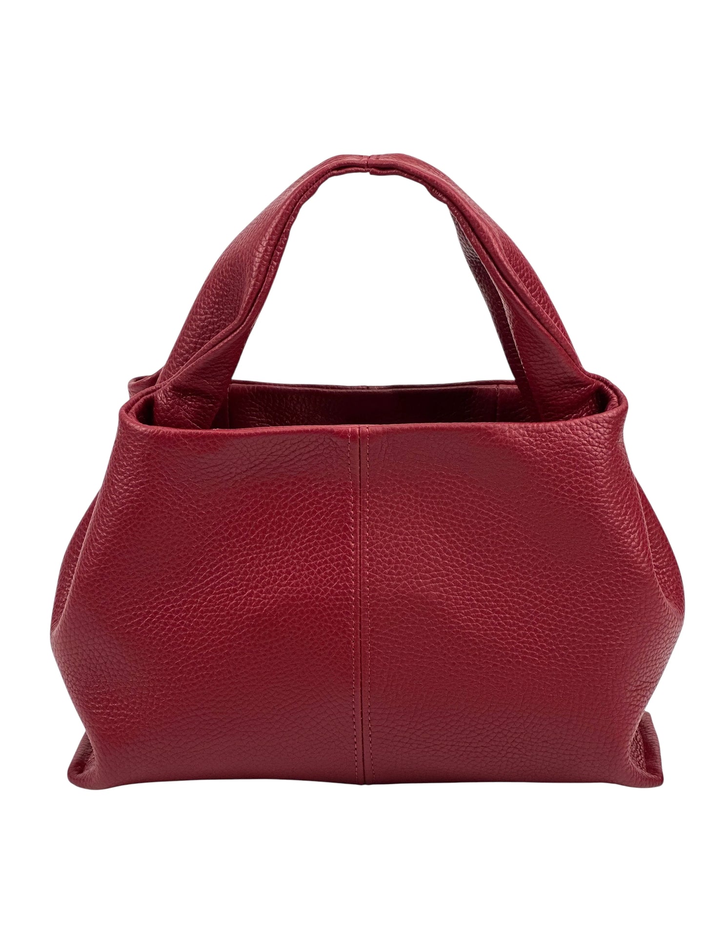 Italian Pebbled Leather Trapezoid Handbag