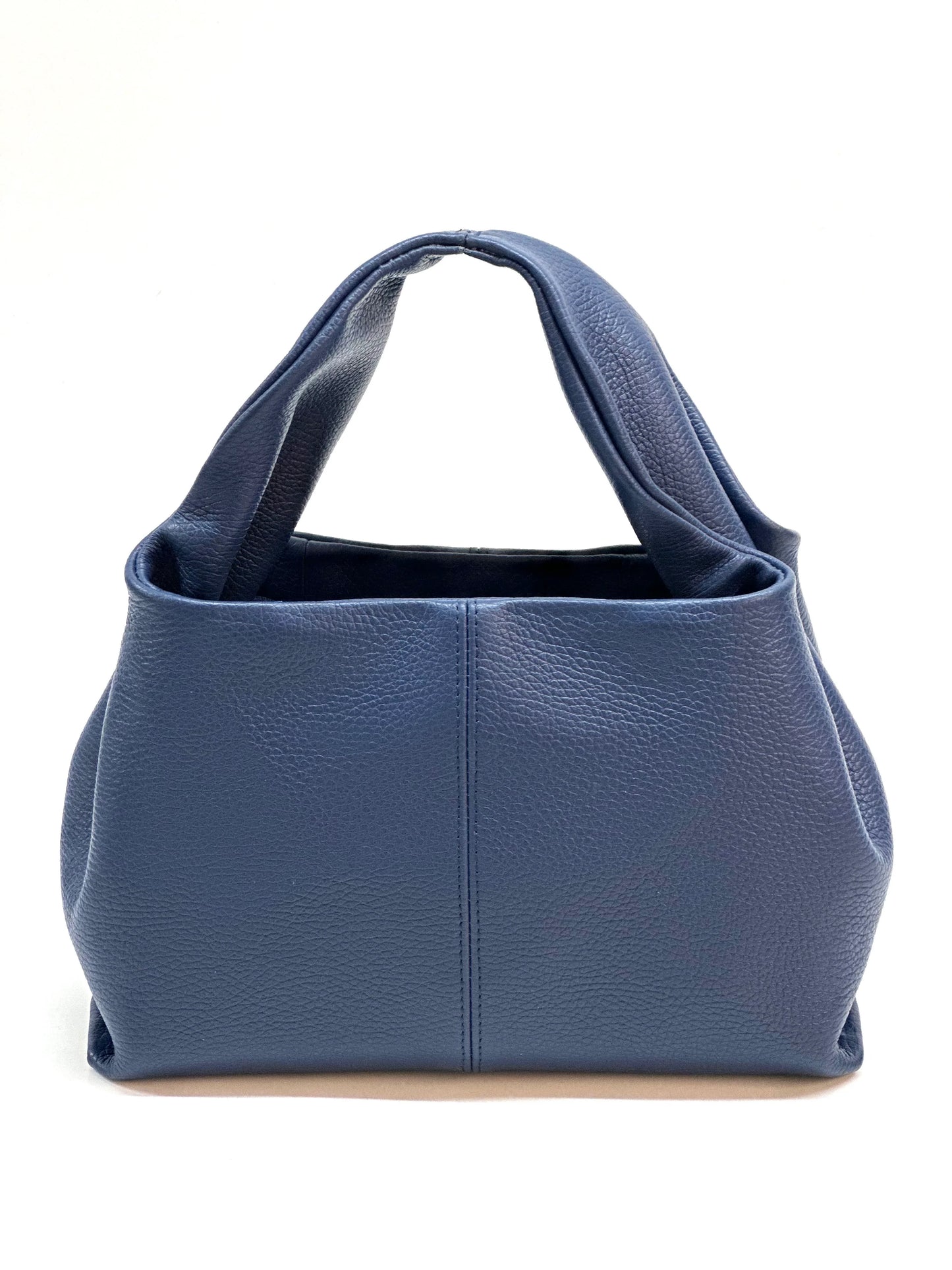Italian Pebbled Leather Trapezoid Handbag