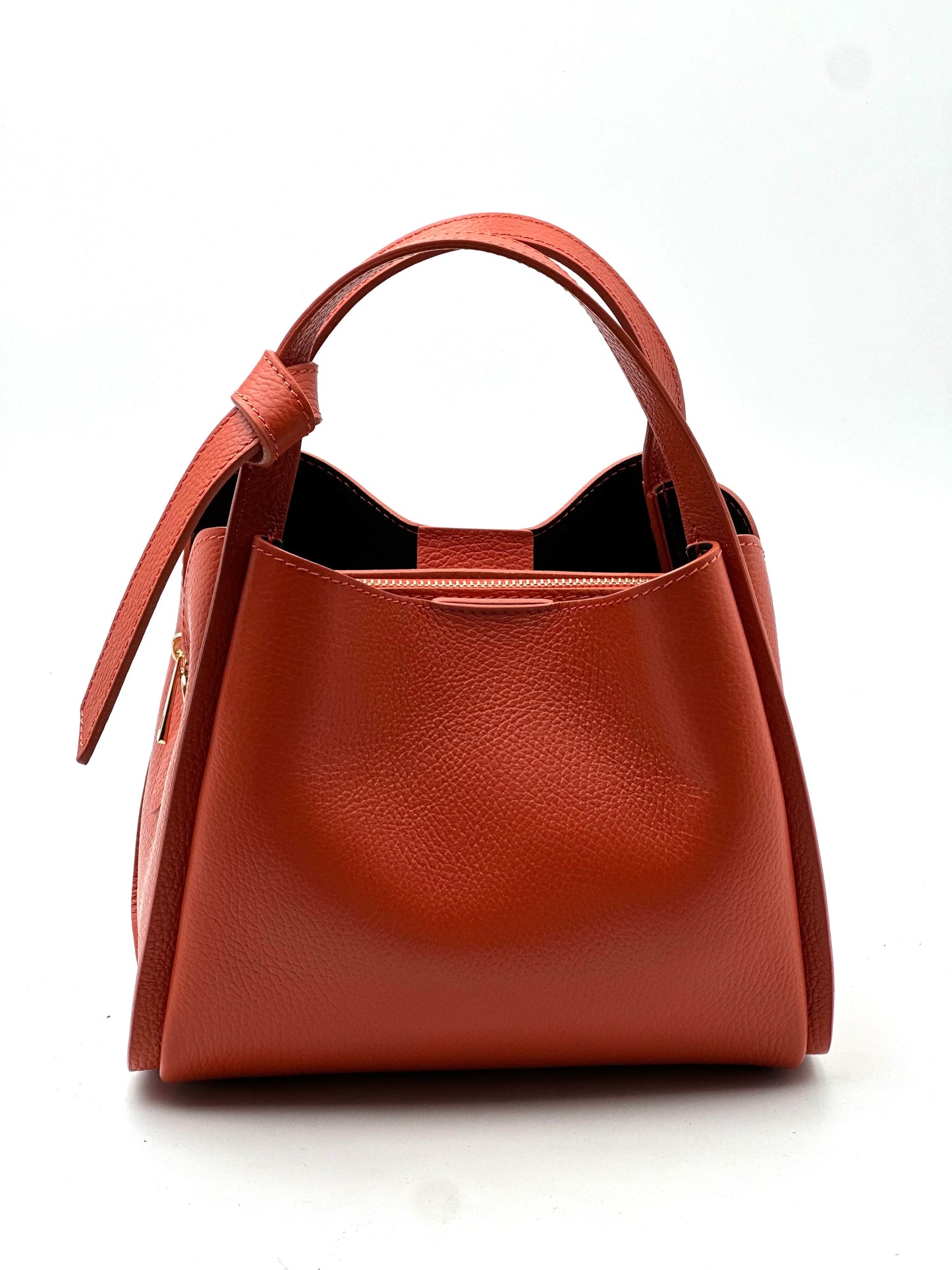 Italian Pebbled Leather Double Handle Handbag