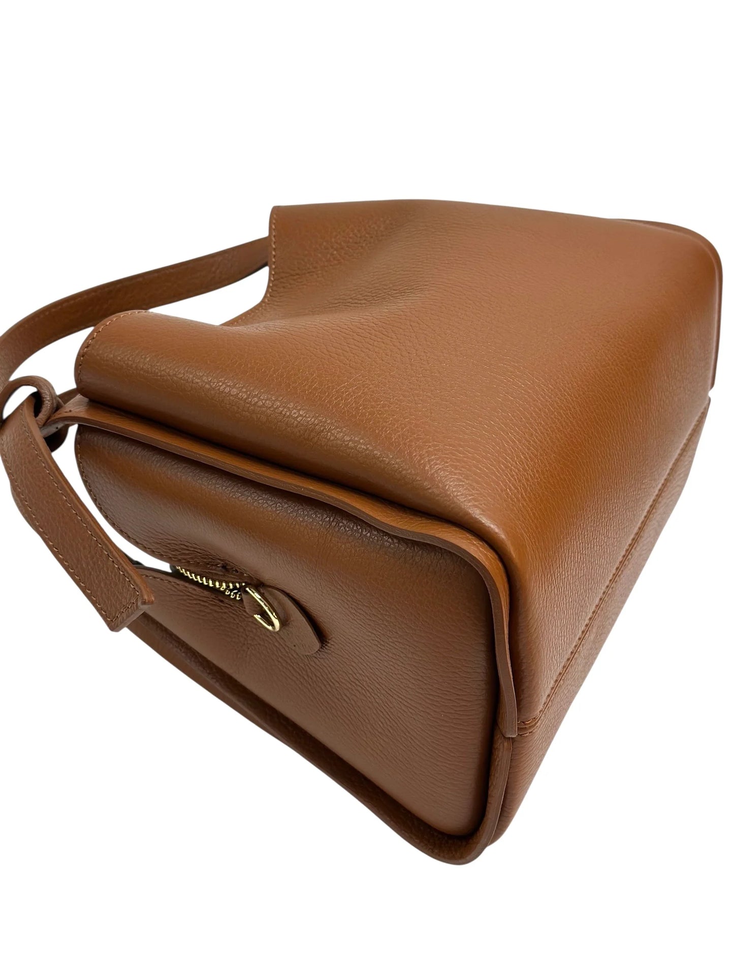 Italian Pebbled Leather Double Handle Handbag