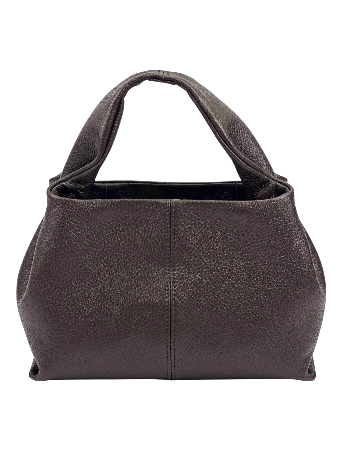 Italian Pebbled Leather Trapezoid Handbag