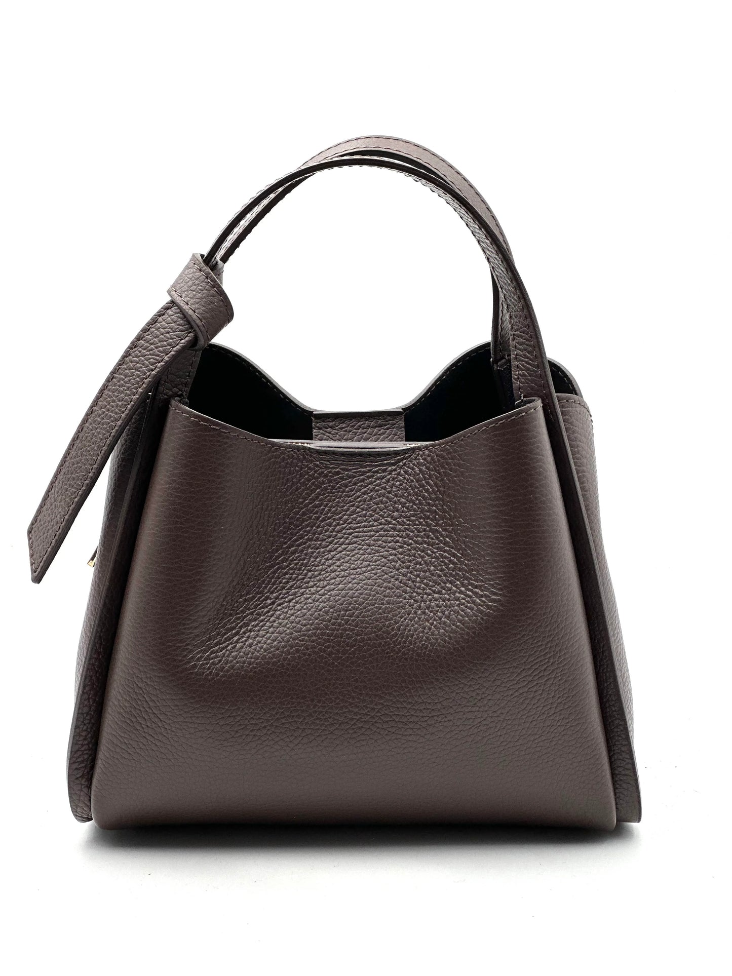 Italian Pebbled Leather Double Handle Handbag