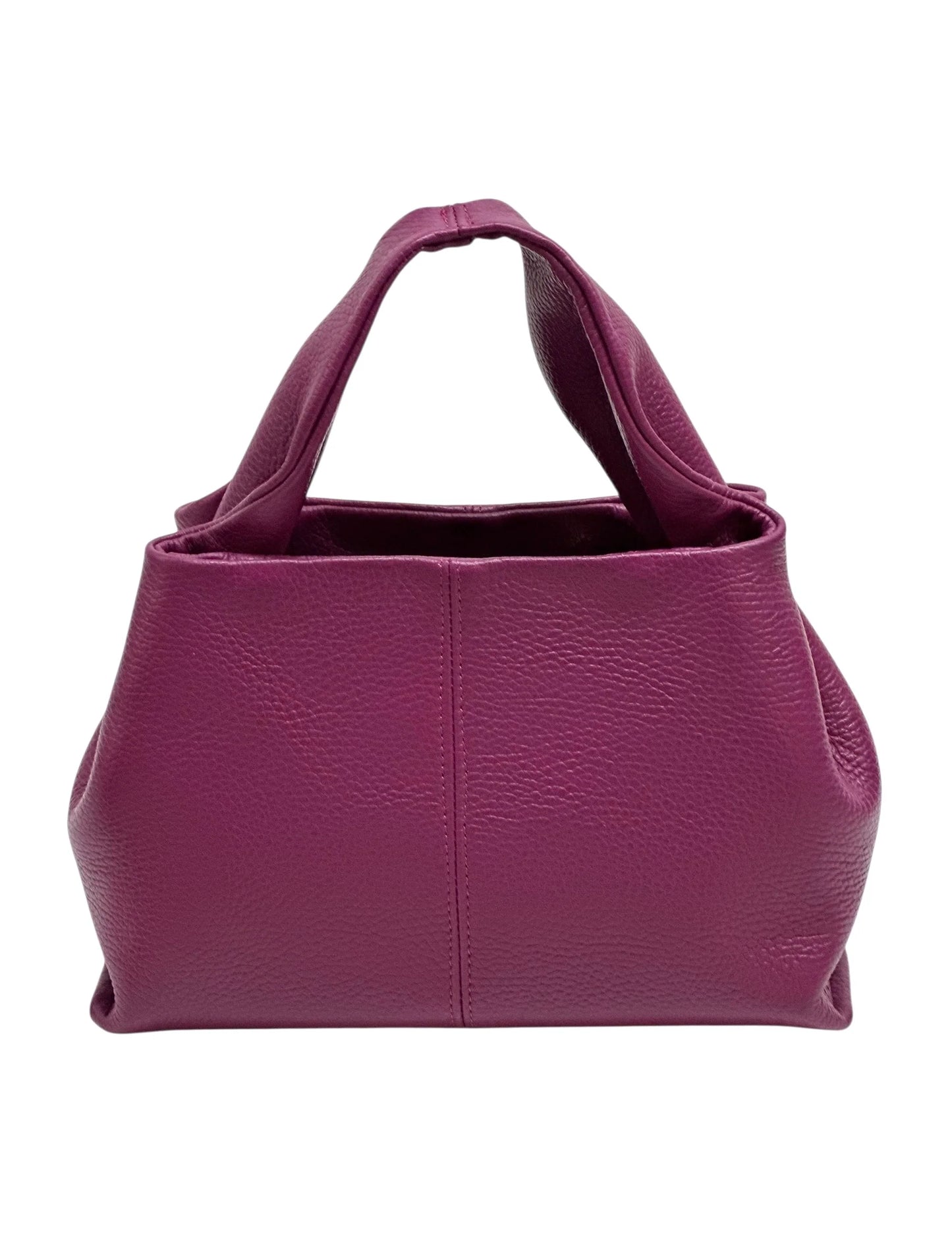 Italian Pebbled Leather Trapezoid Handbag