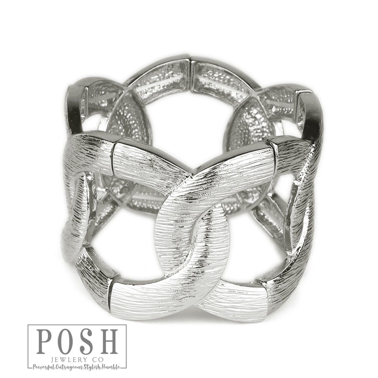 Stretch textured bangle bracelet - LC