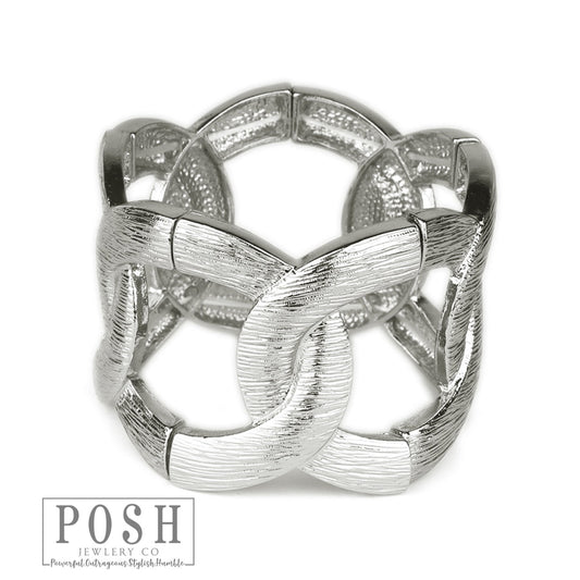 Stretch textured bangle bracelet - LC