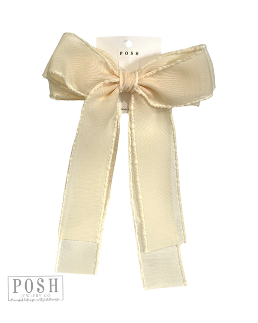 Textured ribbon hair bow - LC