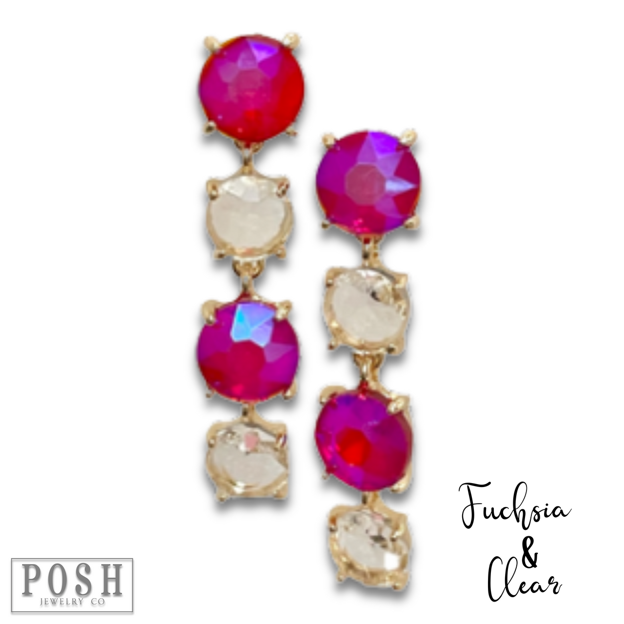 Round rhinestone drop earring - LC