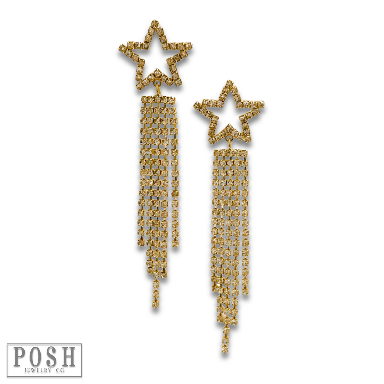 Rhinestone star post earring - LC