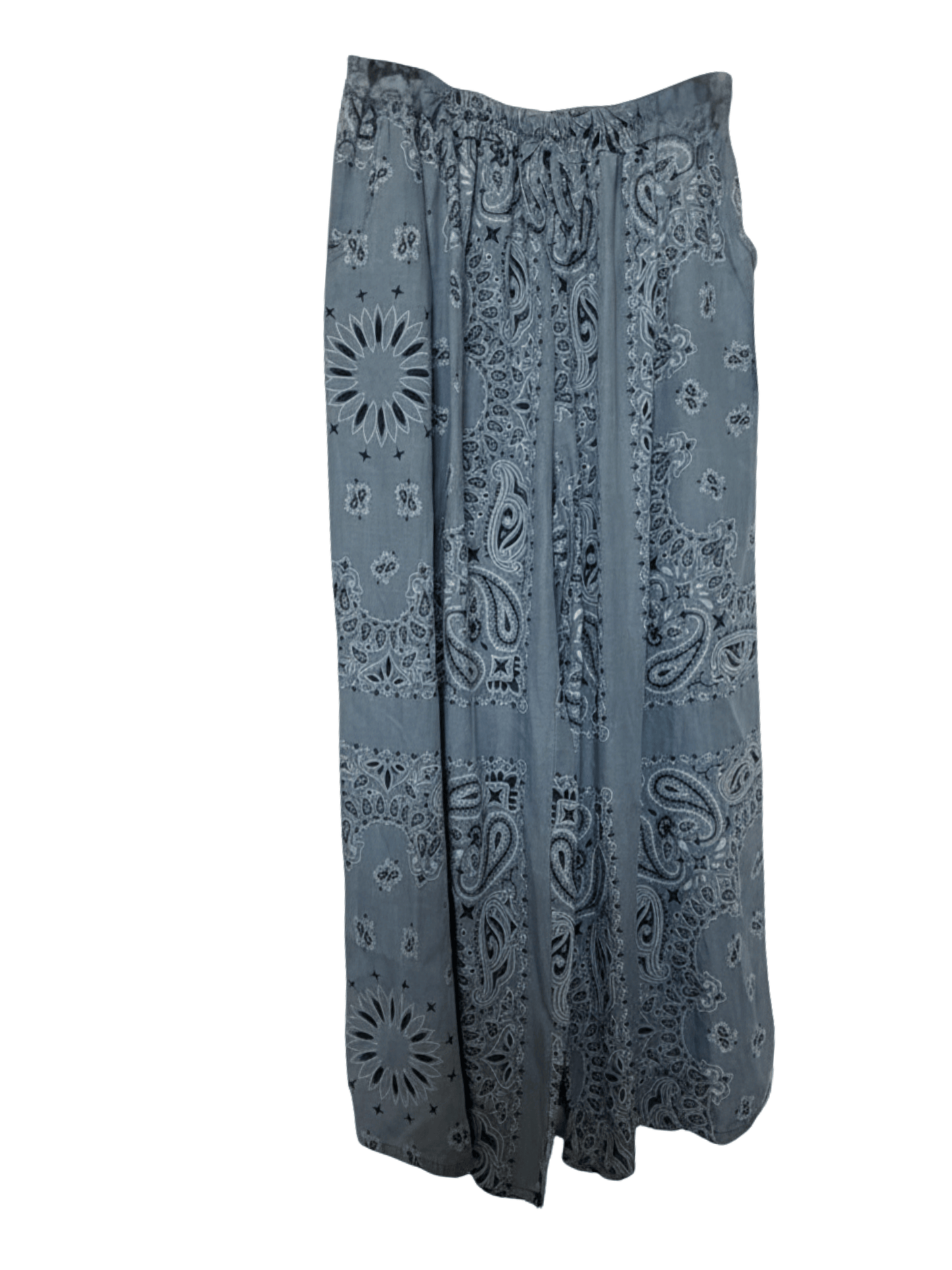 Italian Tencel Paisley Wide Leg Pants