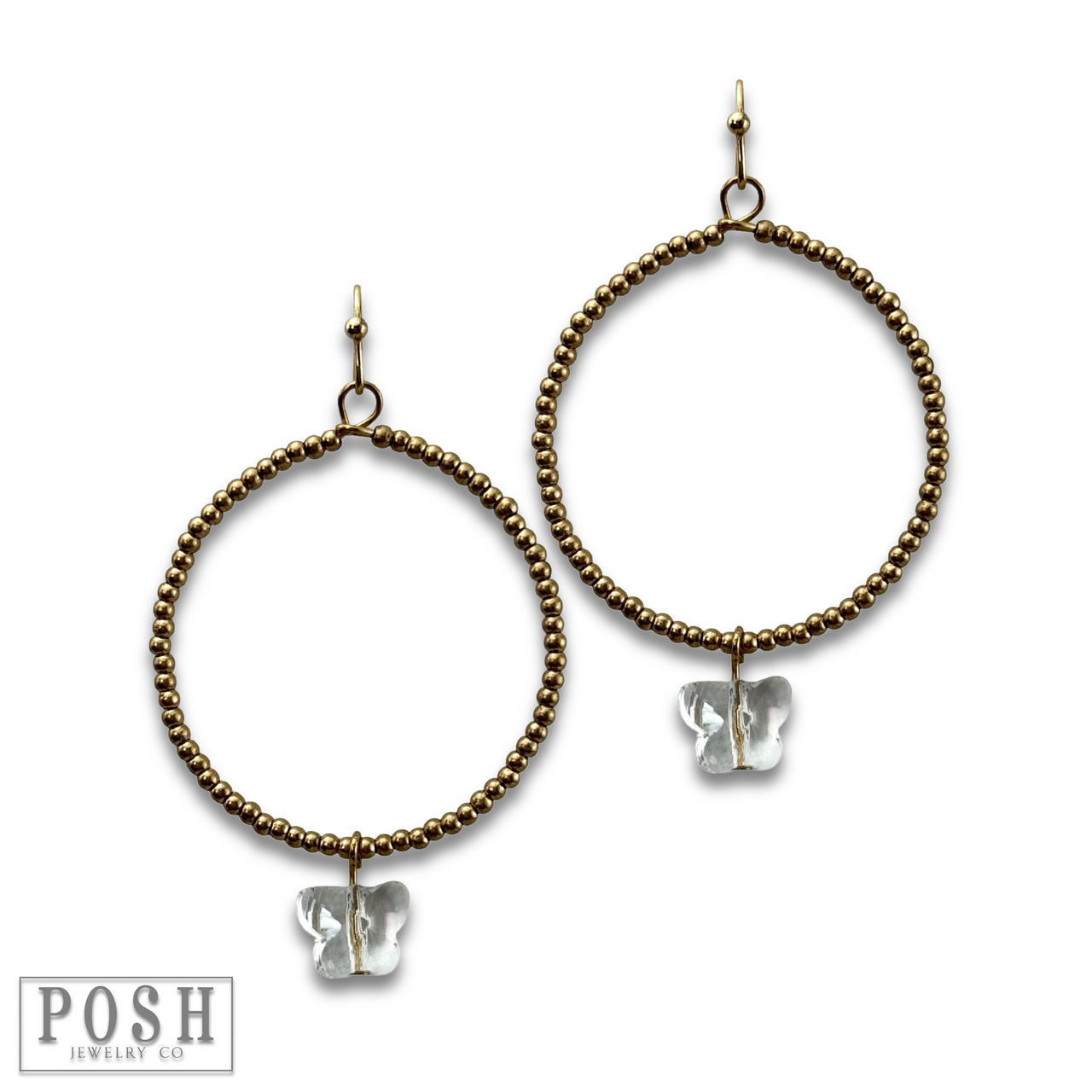 Butterfly drop charm earring, last call