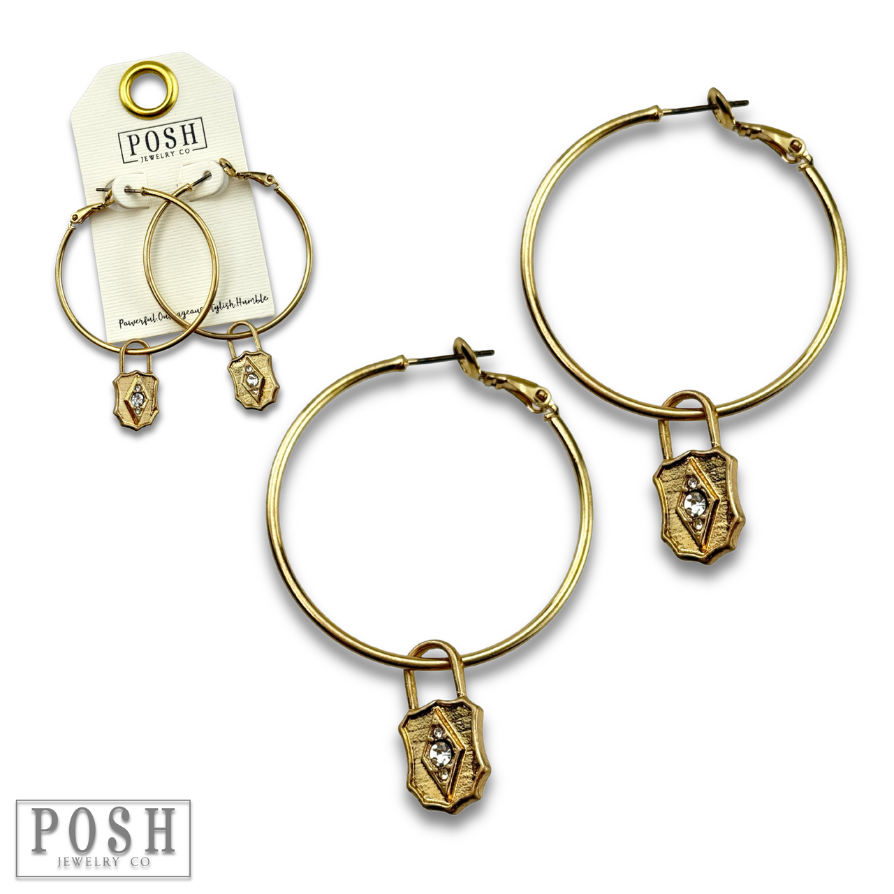 Hoop earring with lock charm, last call