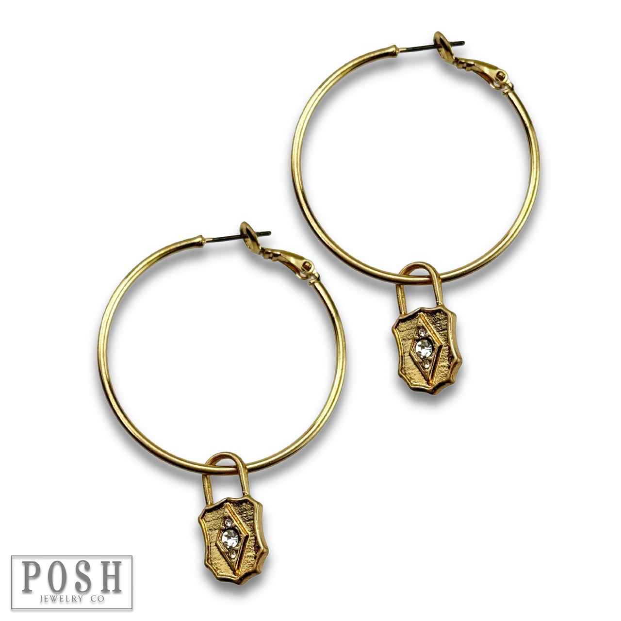 Hoop earring with lock charm, last call