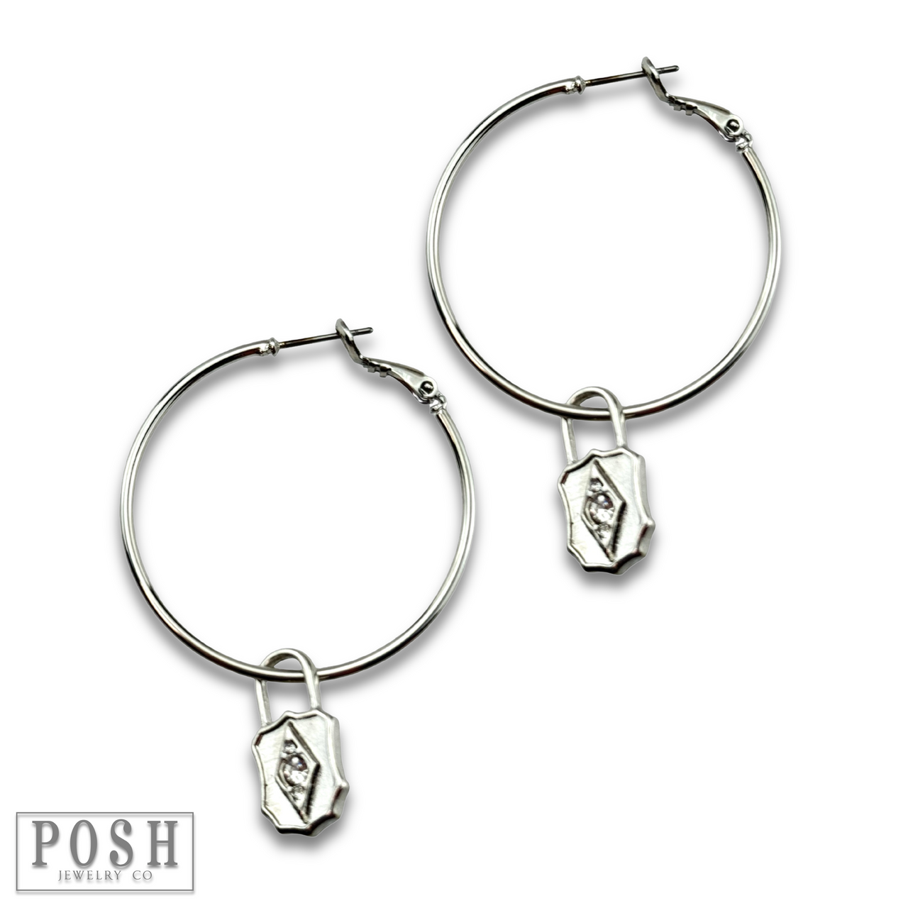 Hoop earring with lock charm, last call