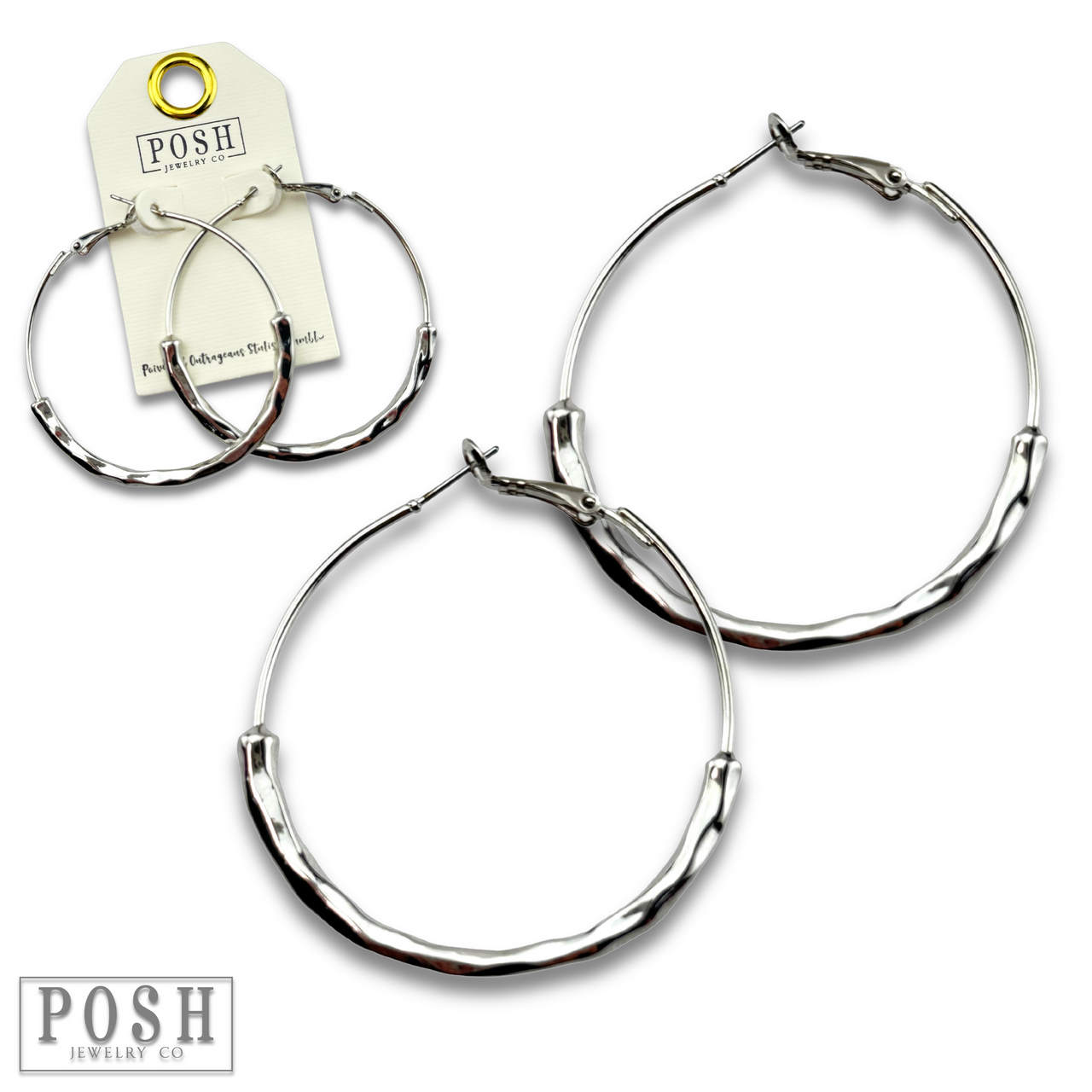 Hoop earring with tube beads, last call