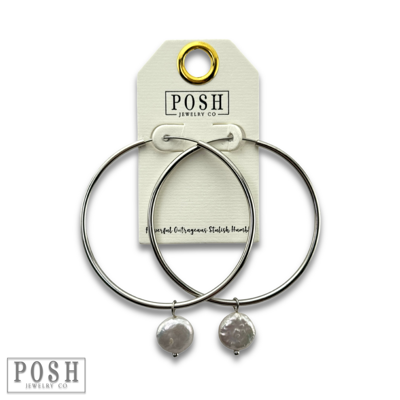 Coin pearl on hoop earring, last call