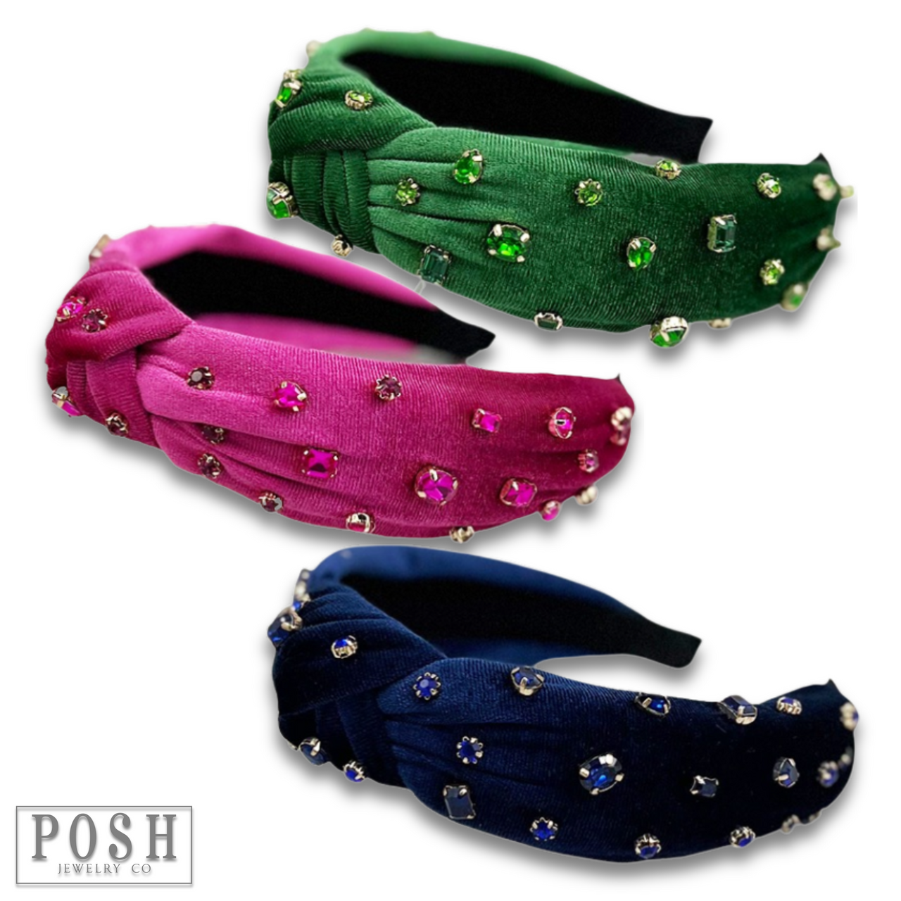 Velvet rhinestone headband - LC