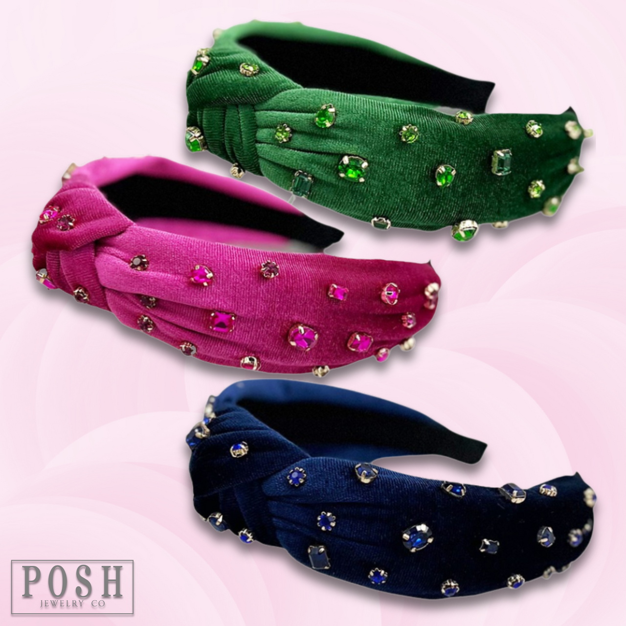 Velvet rhinestone headband - LC
