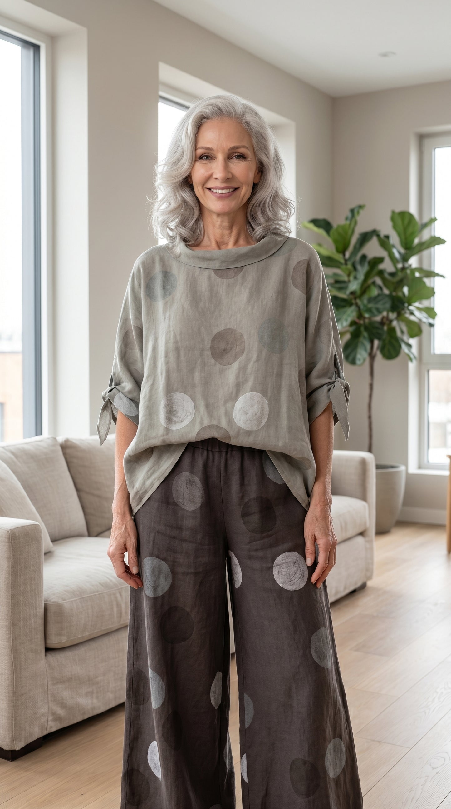 PRE-ORDERS OPEN - L1 100% Italian Linen Polka Dot Oversized Pants and Top Set