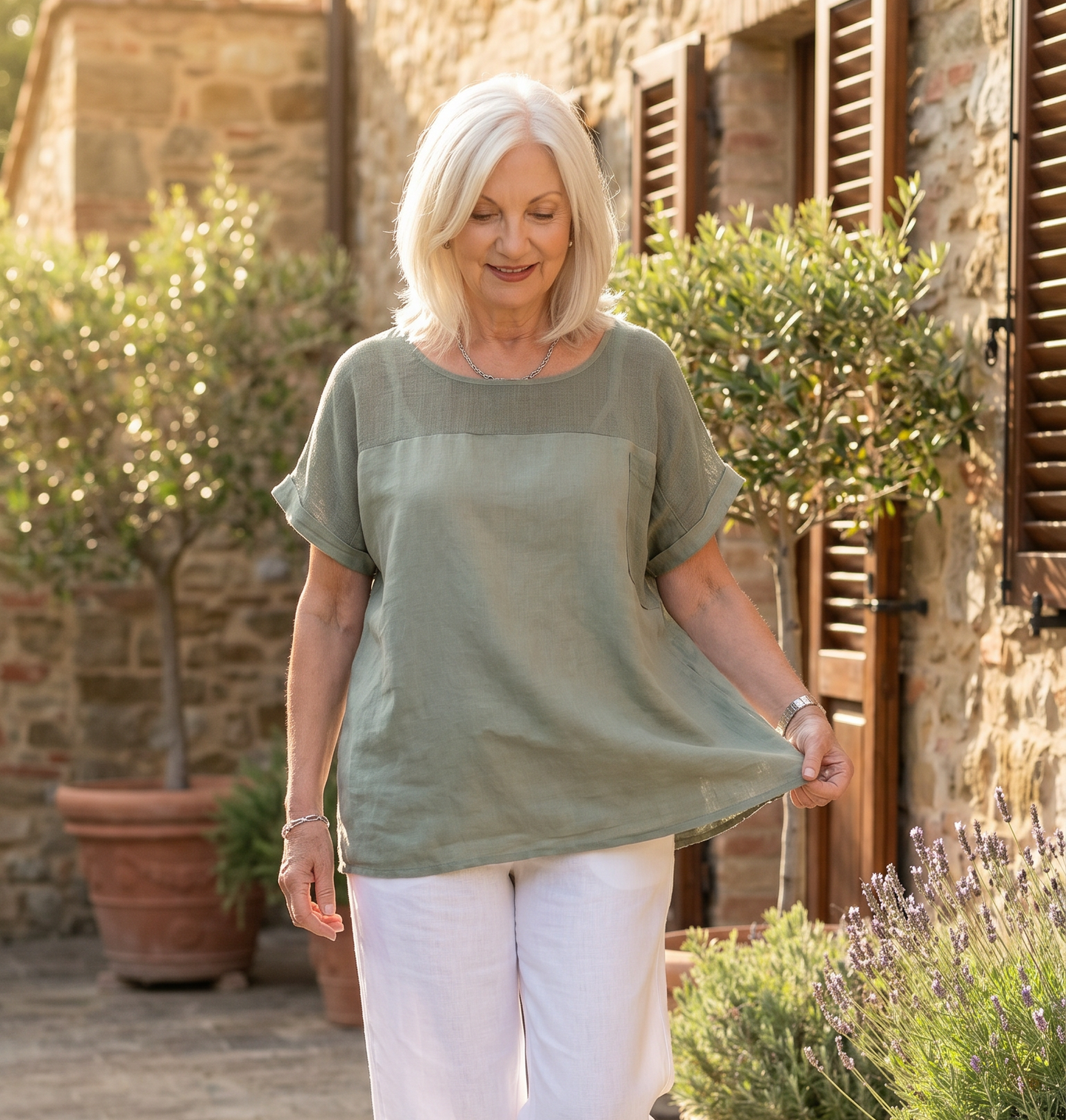 Italian Breeze Linen Blend Top