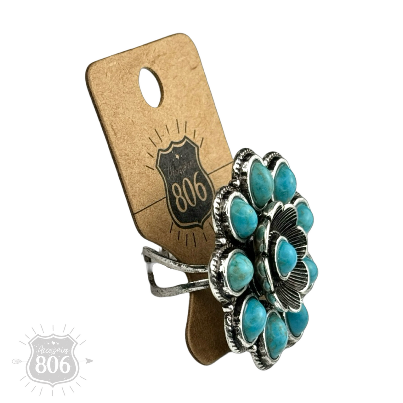 Western flower shape ring