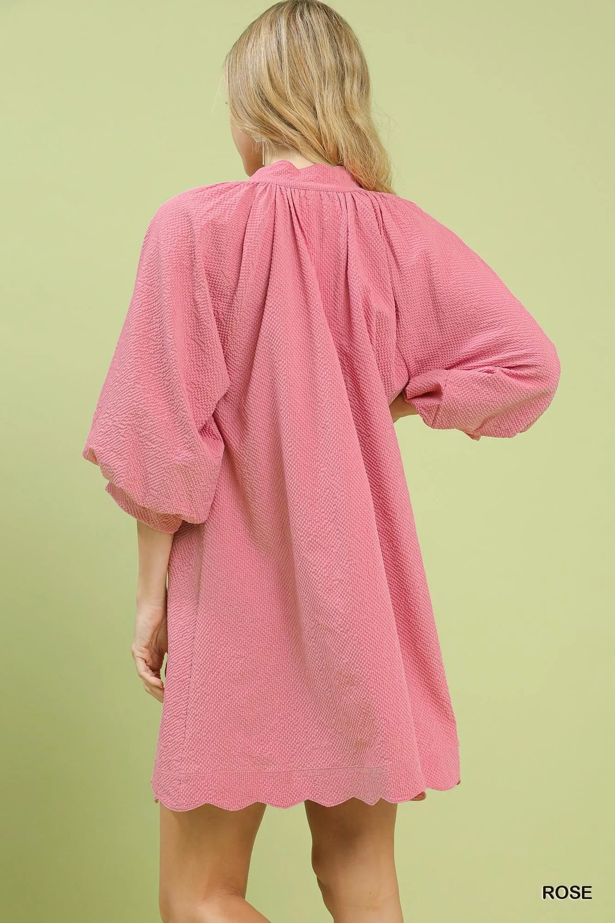 Rose Textured Pocket Mini Dress by Umgee