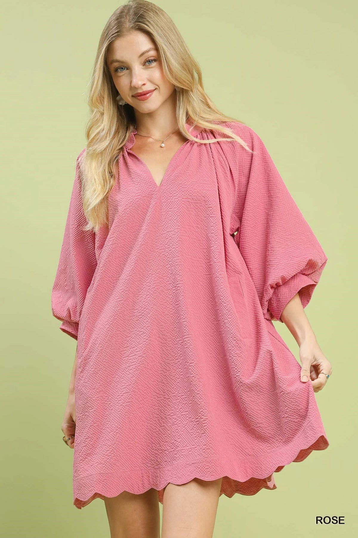 Rose Textured Pocket Mini Dress by Umgee