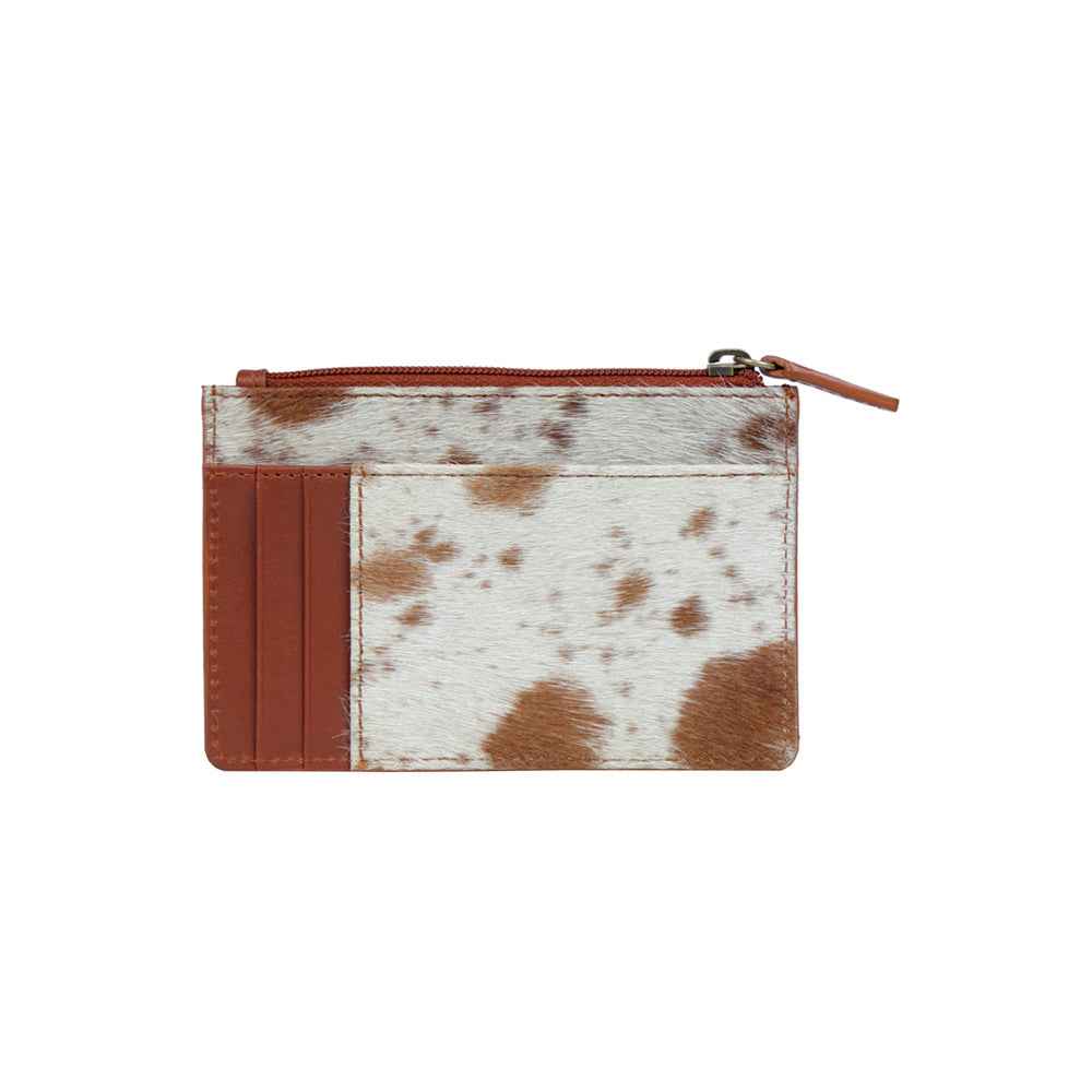 Myra Panel Style Card Holder for Women with genuine leather in white and brown with RFID protection